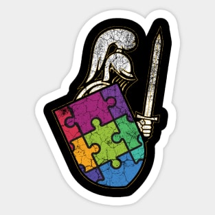 Autism Warrior Knight & Shield Sticker